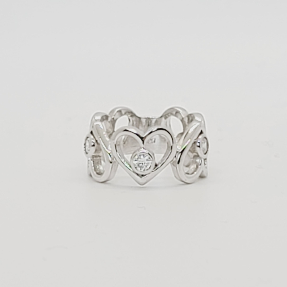 925 Sterling Silver White Gold Plated ring sz4.5